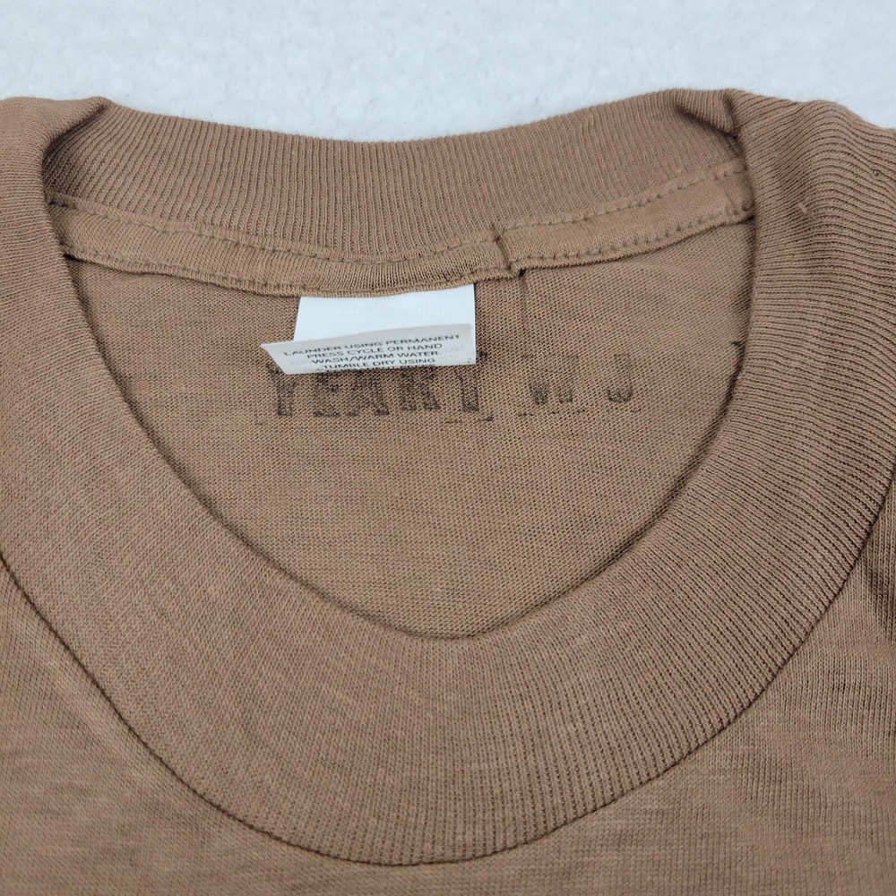 VTG Olympic Mills Corp Military Brown PT Shirt Mens Medium M 38-40 Single Stitch - Picture 3 of 9